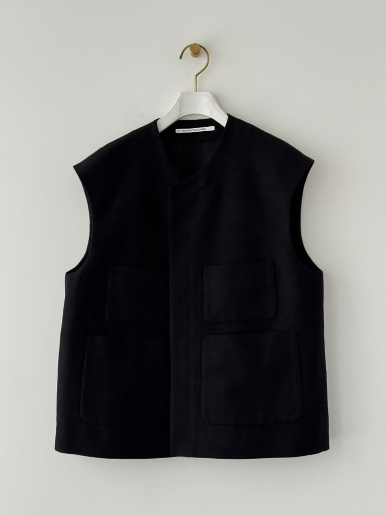 SILK CUPRA TWEED VEST