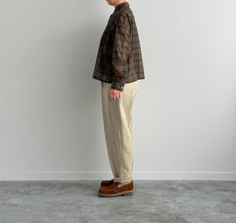 チェックシャツ　Porter des boutons ポルテデブトン　通販　取扱店　着画　横全体