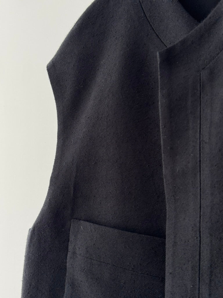 SILK CUPRA TWEED VEST