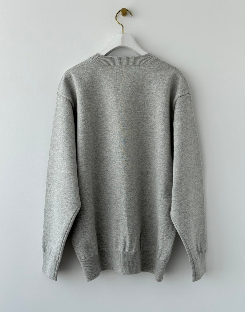 RIGID CASHMERE SWEATER P/O ( TOP GRAY ) Yonetomi  カシミヤ　米富繊維　通販　取扱店