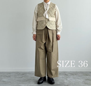 ITALYキルトのジレ　CHEVAL plus　シュヴァル プラス SANDBEIGE SIZE 36 着画