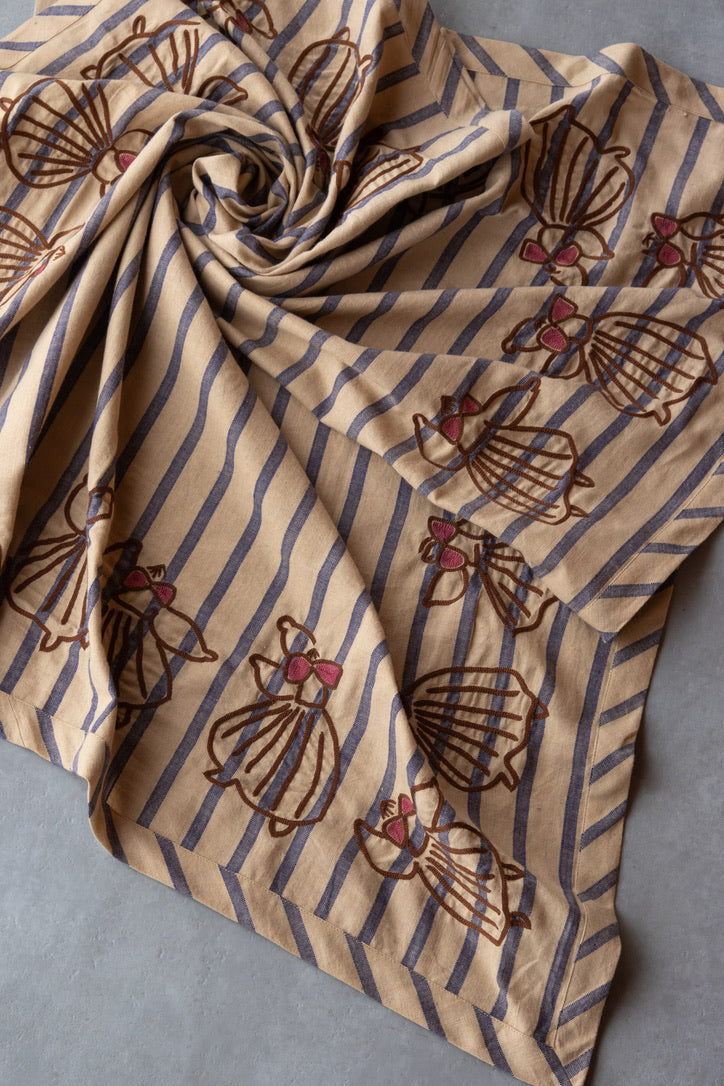 TASSEL SCARF (DANSE EMBROIDERY)　BUNON ブノン　スカーフ　通販　取扱店