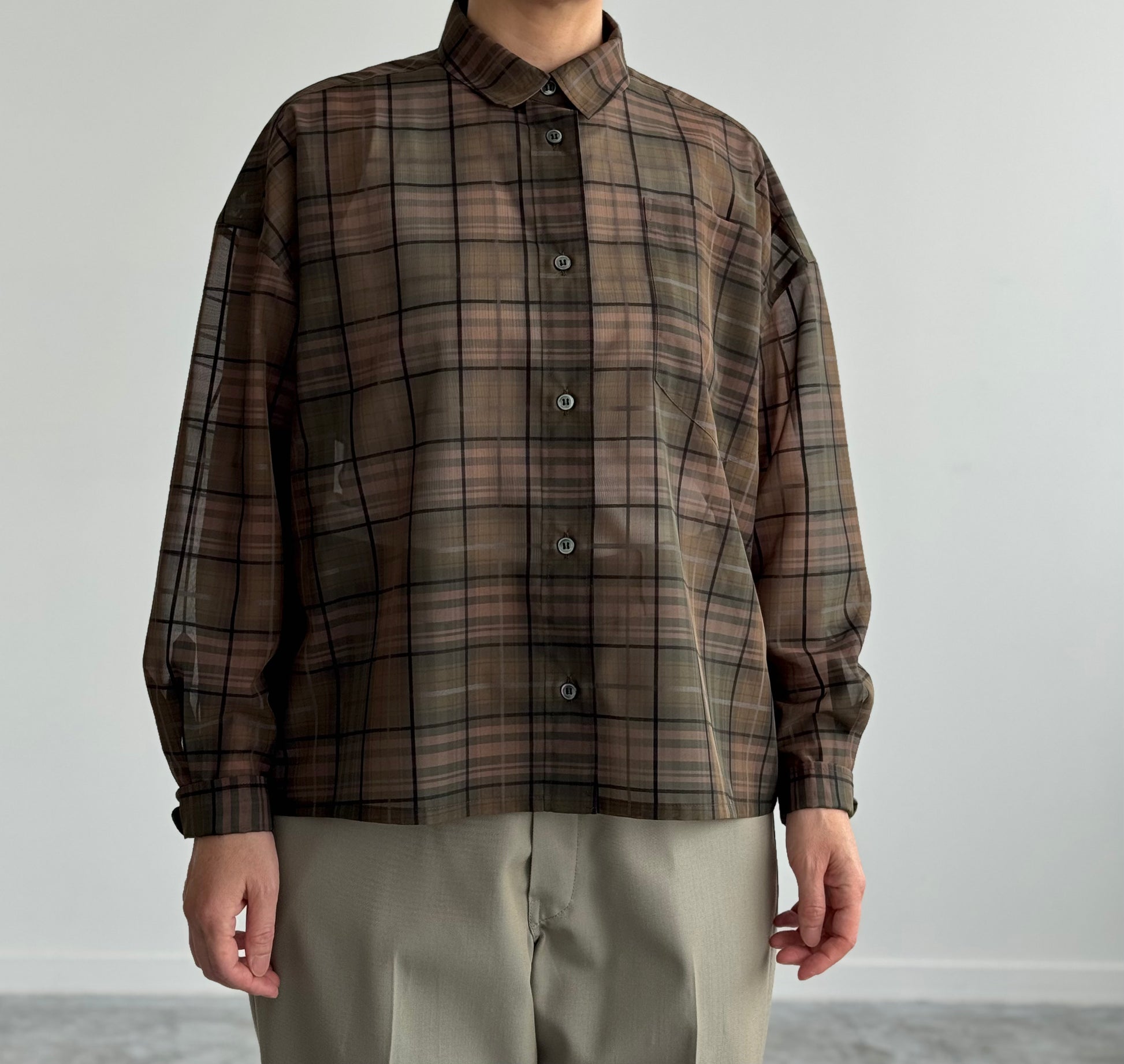 チェックシャツ　Porter des boutons ポルテデブトン　通販　取扱店　着画　アップ