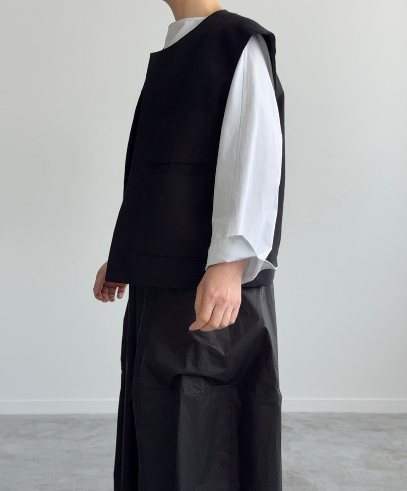 SILK CUPRA TWEED VEST ベスト　TENNE HANDCRAFTED MODERN　通販　取扱店　着画　横
