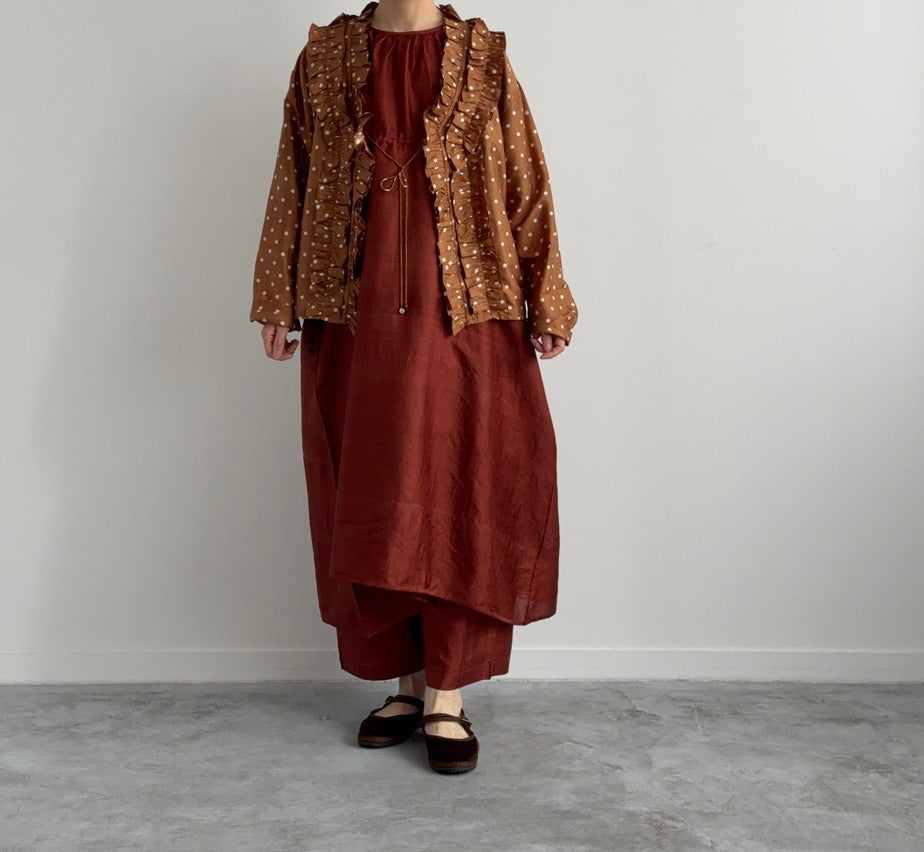BACK BUTTON DRESS ( MADDER BROWN)