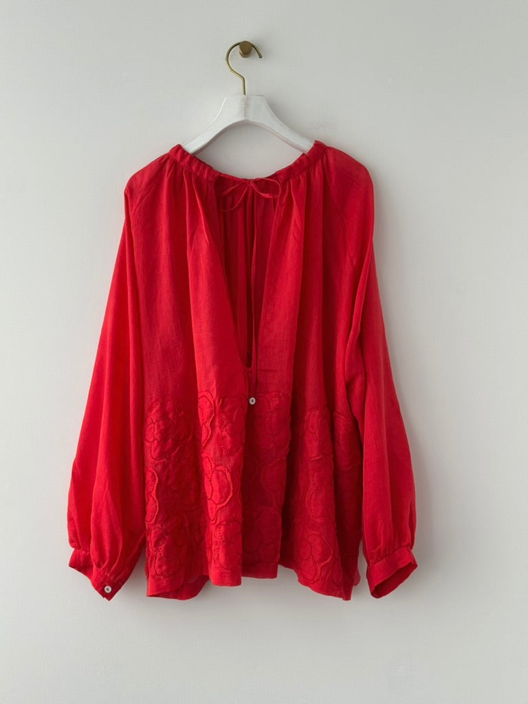 FLOWER RIBBON BLOUSE