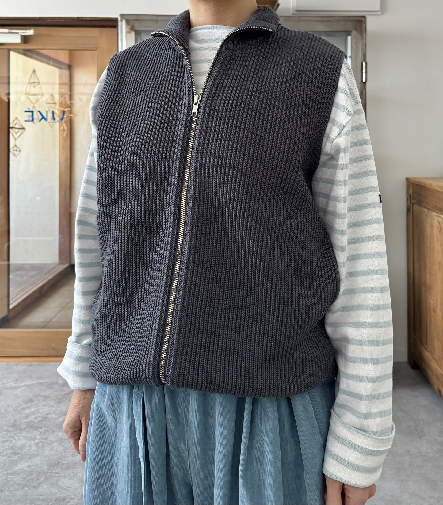 MERCERIZED COTTON RIB KNIT V/T　ベスト　Yonetomi　米富繊維　通販　取扱店