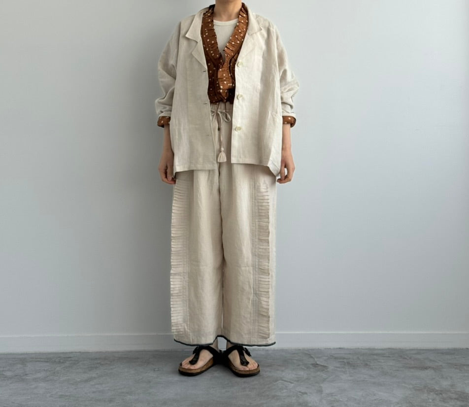 RAGLAN JACKET ラグランジャケット　BUNON ブノン　通販　取扱店 ecru 着画 正面