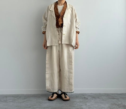 RAGLAN JACKET ラグランジャケット　BUNON ブノン　通販　取扱店 ecru 着画 正面