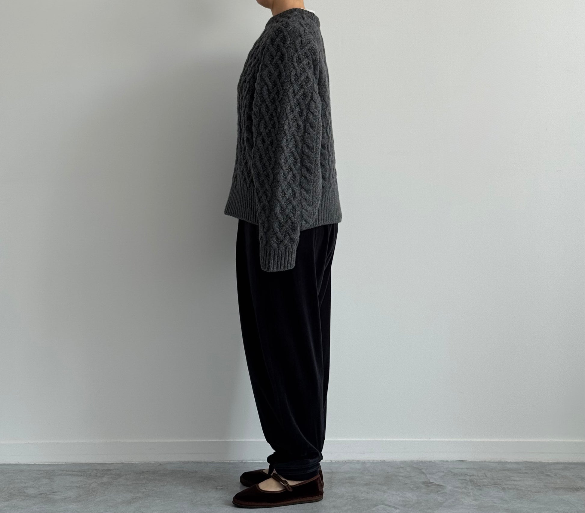 VOLUME SLEEVE ALAN KNIT PULLOVER (CHARCOAL) TENNE HANDCRAFTED MODERN ニット 通販　取扱店