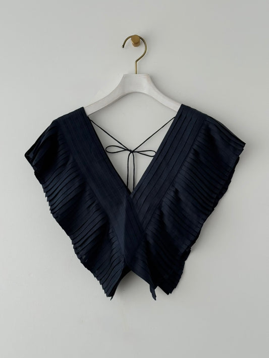 TUCK RUFFLE COLLAR (CHARCOAL)　BUNON つけ襟　通販　取扱店