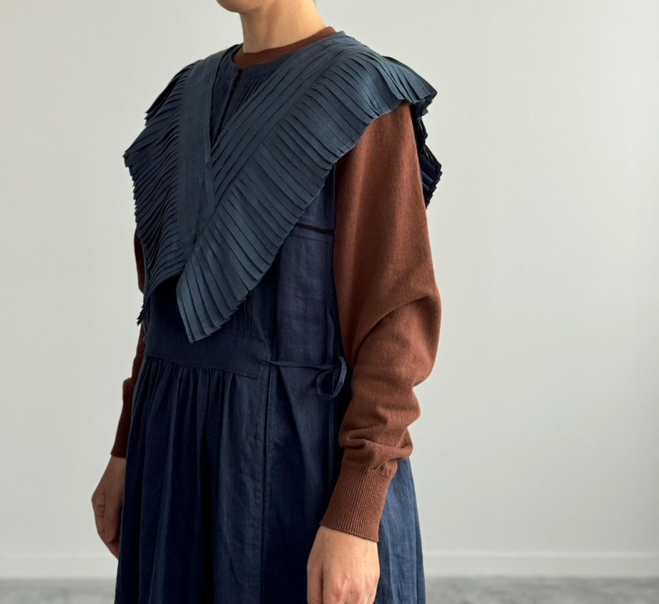 TUCK RUFFLE COLLAR (BLUE MIRAGE) BUNON ブノン つけ襟 広島 通販