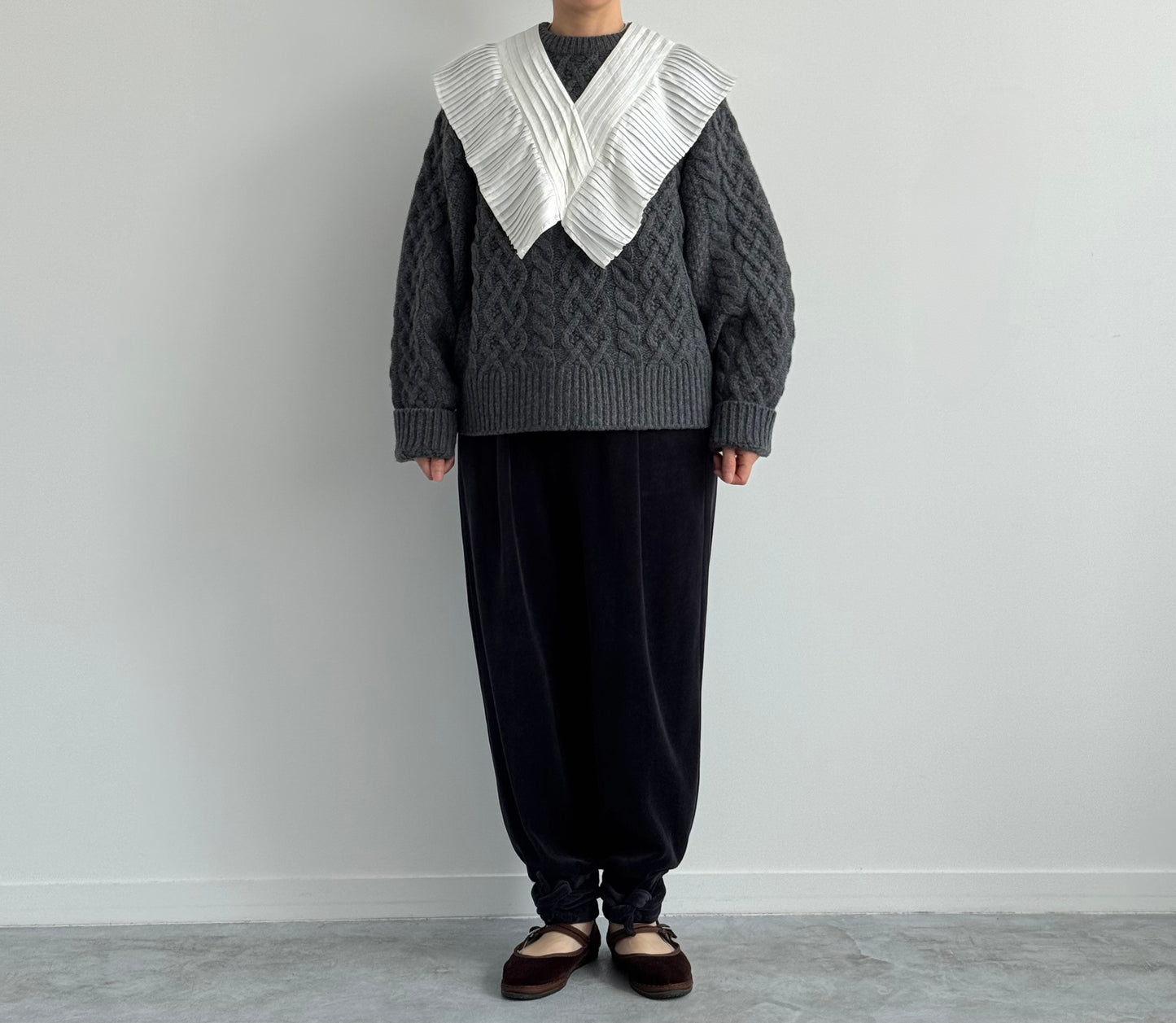 VOLUME SLEEVE ALAN KNIT PULLOVER (CHARCOAL) TENNE HANDCRAFTED MODERN ニット 通販　取扱店