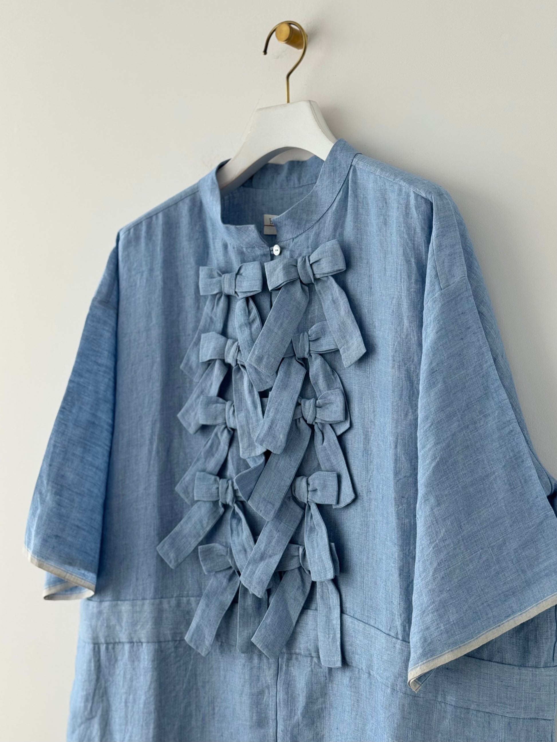 RIBBON OVERALLS リボンオーバーオール　BUNON ブノン　通販　取扱店　light blue 商品画像