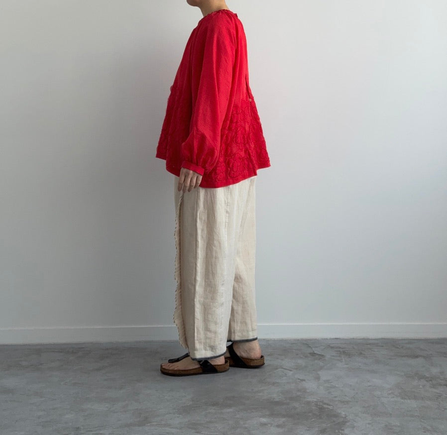FLOWER RIBBON BLOUSE BUNON ブラウス　通販　取扱店　anemone着画横