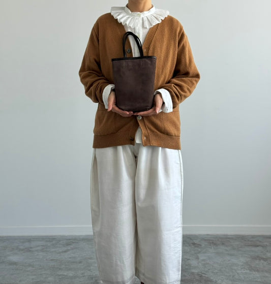 PIPING MINI TOTE  a (アー）パイピングミニトート　スウェードブラウン　商品画像