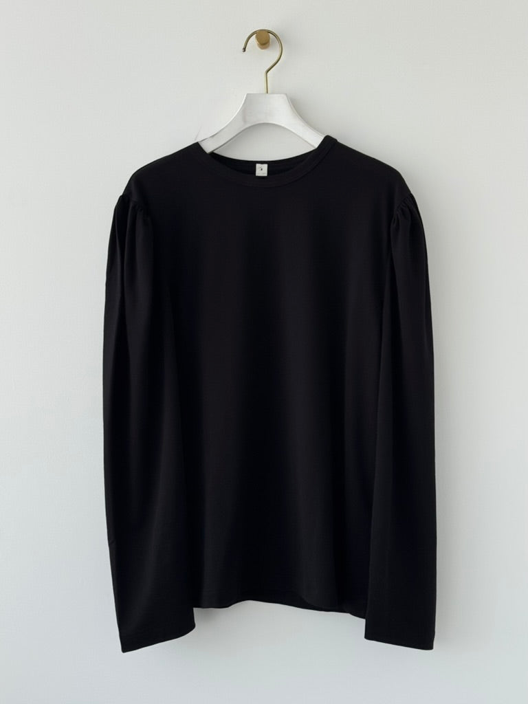 PUFF SLEEVE LONG T-SHIRT shida　パフスリーブ BLACK 商品画像