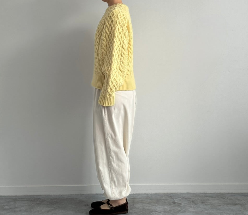 VOLUME SLEEVE ALAN KNIT PULLOVER (YELLOW) TENNE HANDCRAFTED MODERN ニット 通販　取扱店