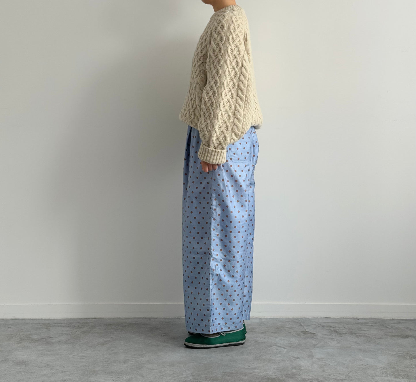 TUCK PANTS ( POLKA DOTS)　BUNON ドット柄パンツ　通販　取扱店