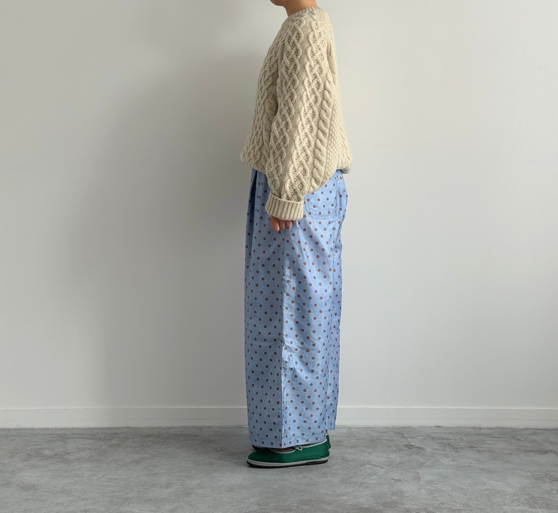TUCK PANTS ( POLKA DOTS)　BUNON ドット柄パンツ　通販　取扱店