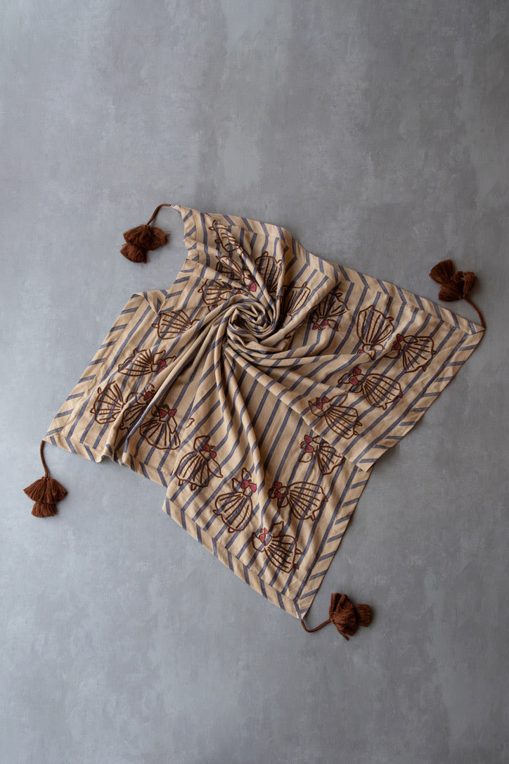 TASSEL SCARF (DANSE EMBROIDERY)　BUNON ブノン　スカーフ　通販　取扱店