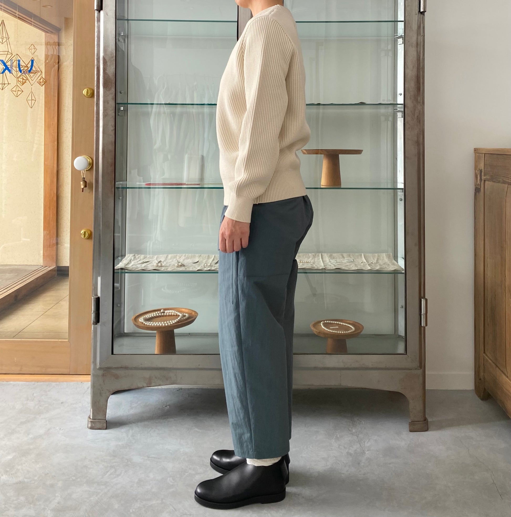 EX FINE WOOL RIB KNIT PULLOVER　Yonetomi 米富繊維　通販