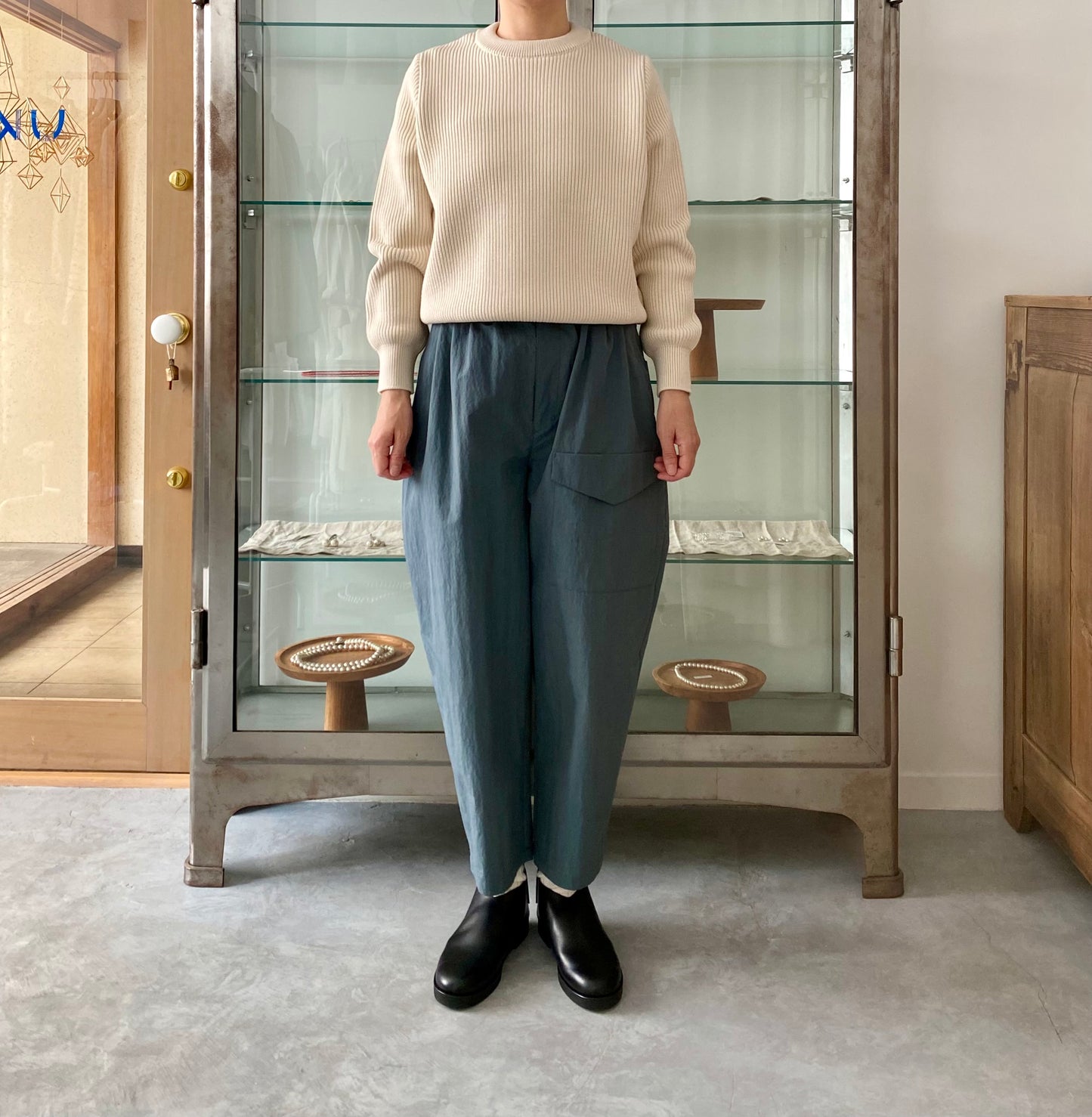 EX FINE WOOL RIB KNIT PULLOVER　Yonetomi 米富繊維　通販