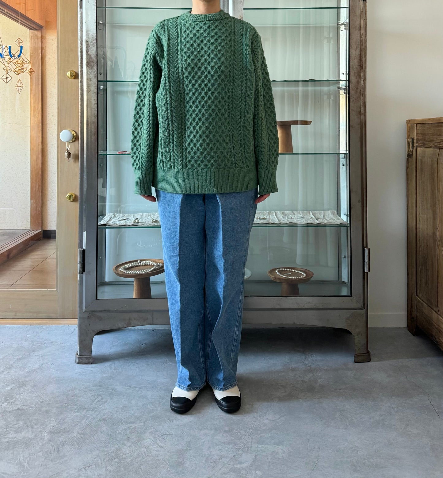 REBORN WOOL ARAN KNIT P/O　Yonetomi　米富繊維　ニット　セーター　通販