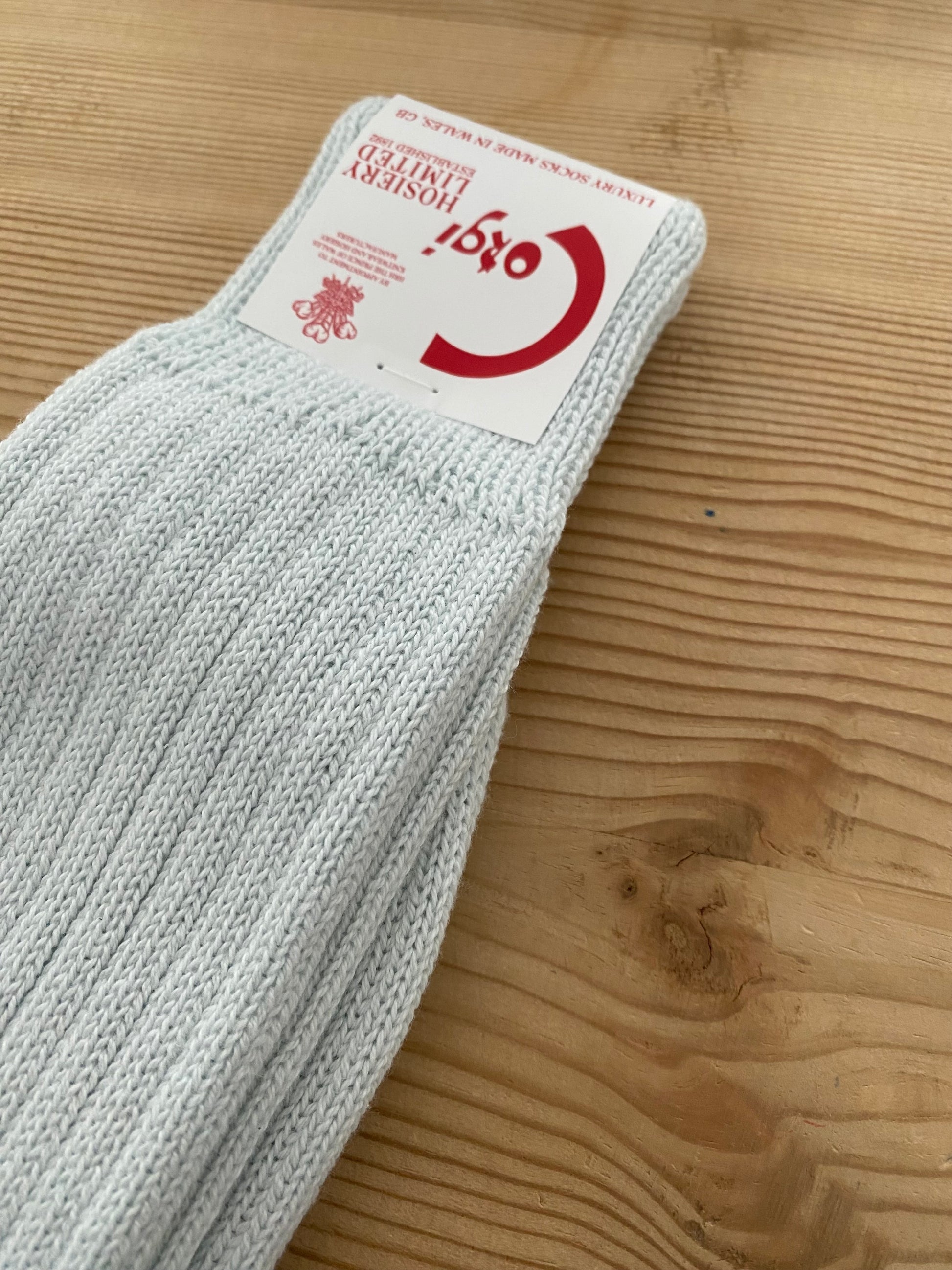 SOFT COTTON MENS PLAIN SOCKS (ICE BLUE) Corgi ソックス　靴下　通販
