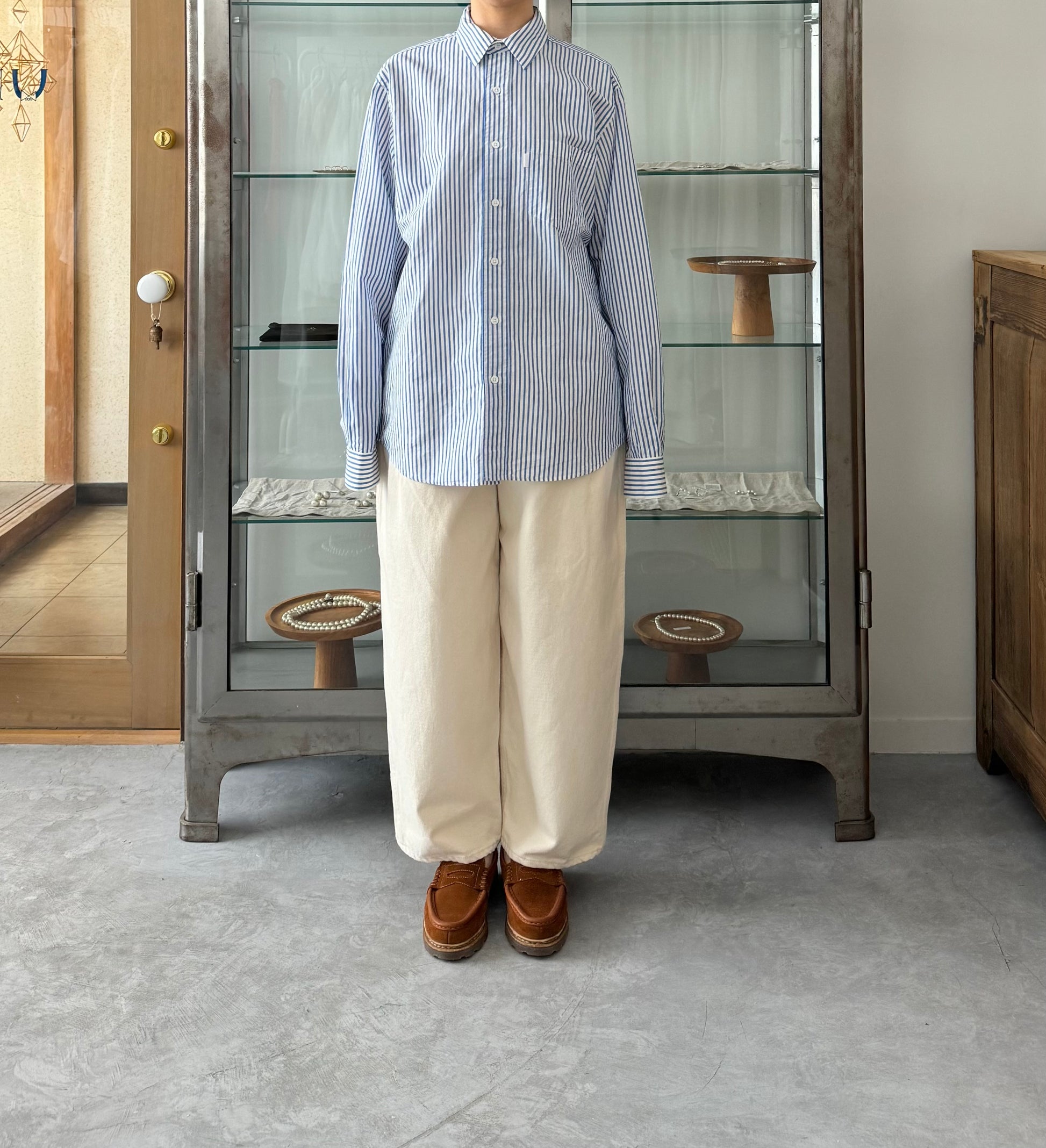 SHORT SLEEVE OPEN COLLAR SHIRT (COTTON/LINEN)　S H　シャツ　通販　取扱店