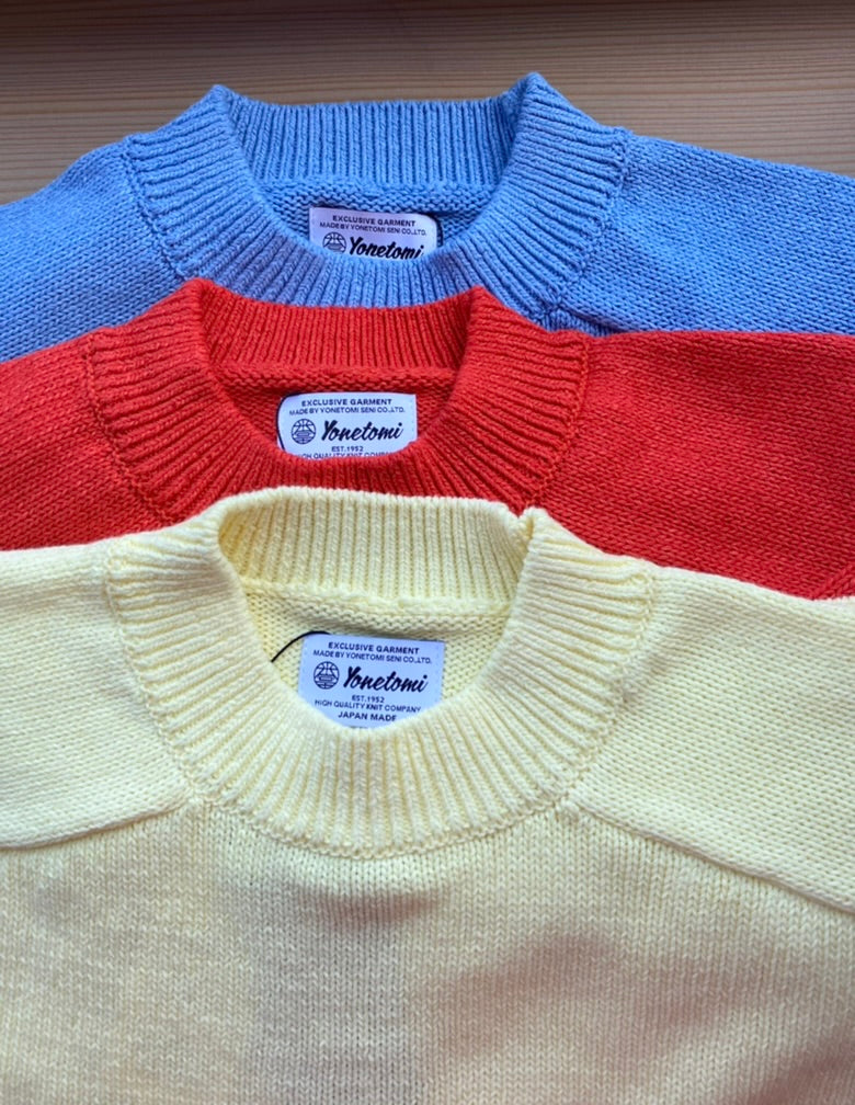 WASHI COTTON KNIT P/O Yonetomi 米富繊維　サドルショルダー　ニット　通販