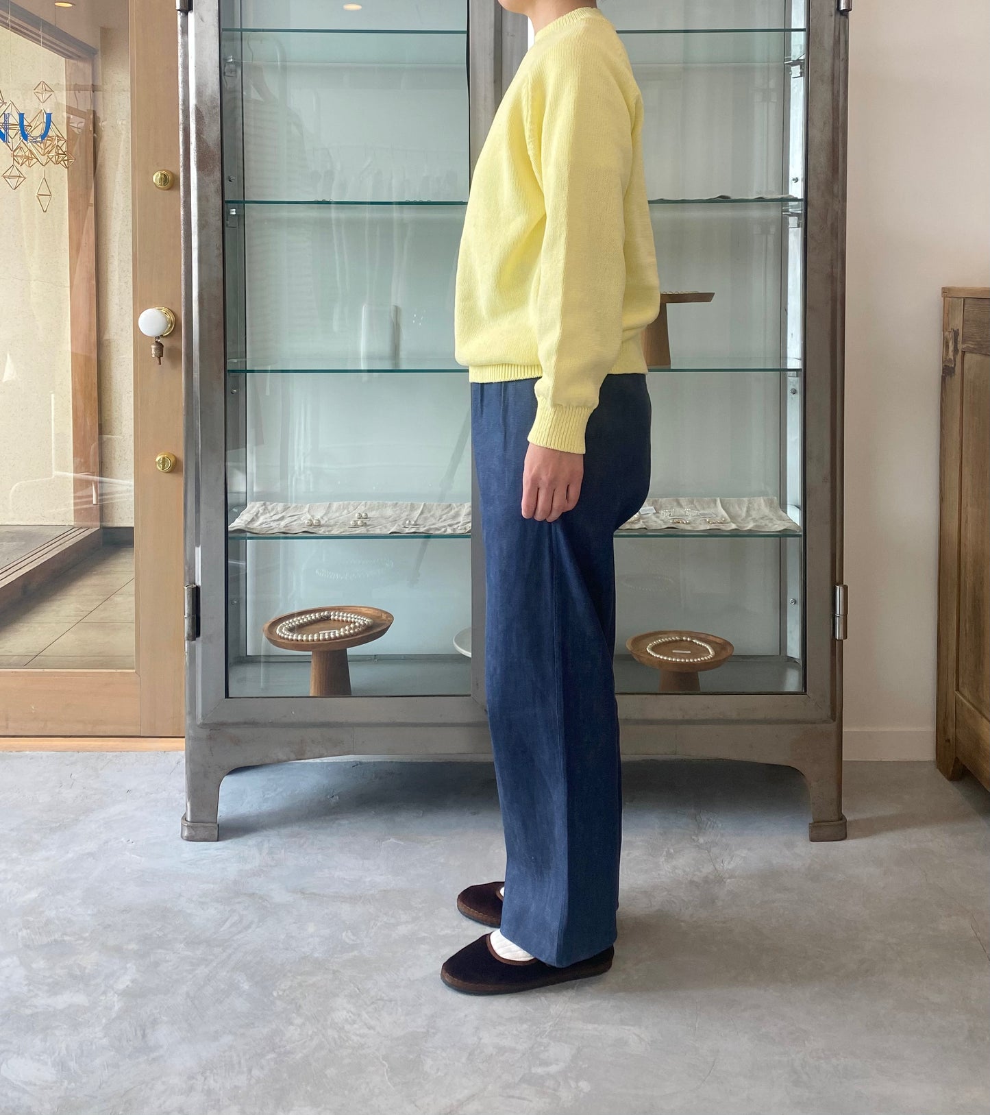 WASHI COTTON KNIT P/O Yonetomi 米富繊維　サドルショルダー　ニット　通販