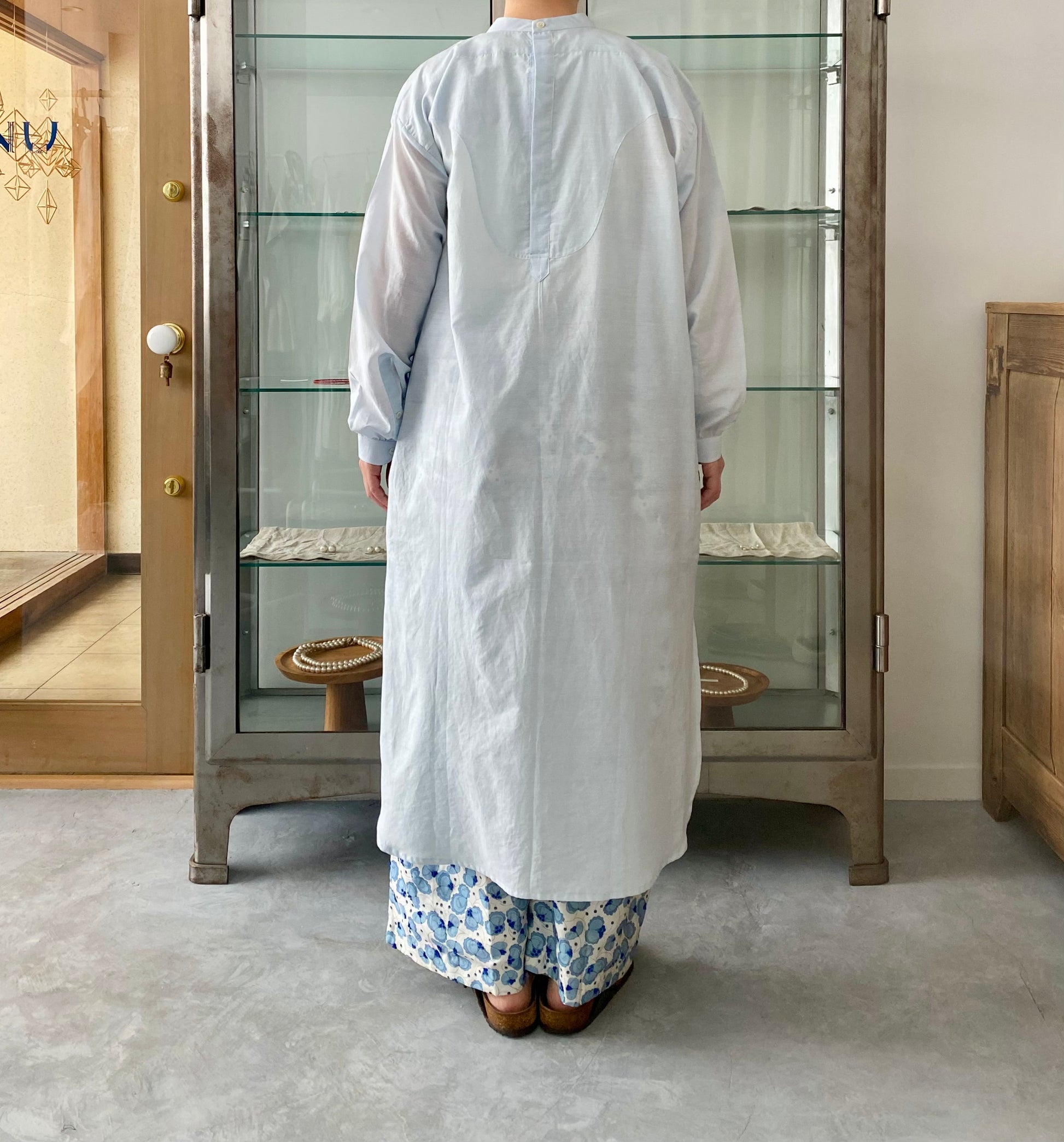 Embroidery Tuck Pants　( White/Blue) BUNON ブノン　パンツ　通販